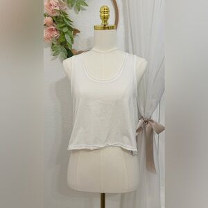 NEW ONE TEASPOON White Raw Hem Cropped Tank - Size M/L - NEW Retails $88